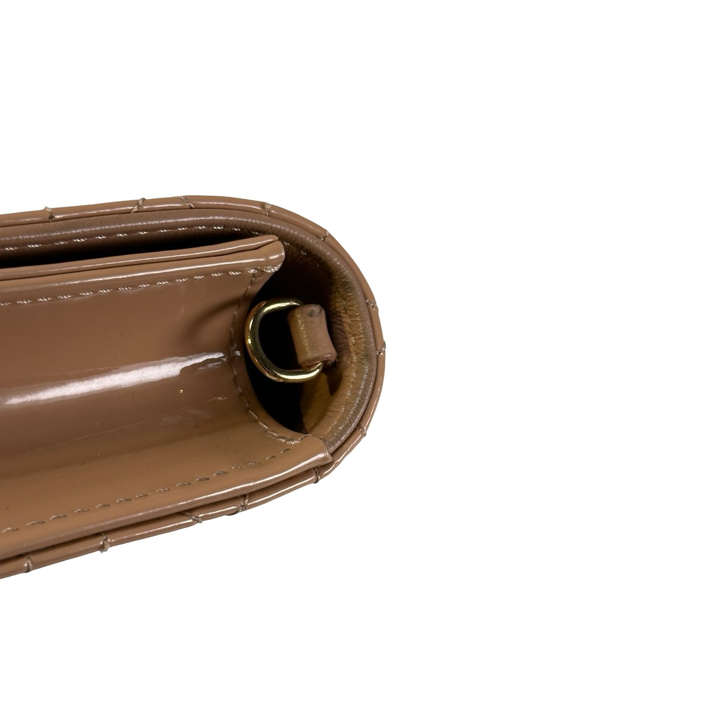 Used DIOR Cannage Patent Leather Cannage Long wallet Beige