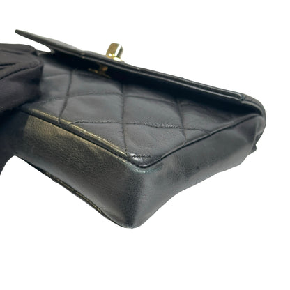 Used CHANEL Quilted Matelasse Belt bag Black