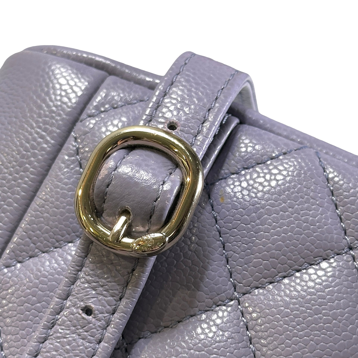 Used CHANEL Quilted Caviar Duma Backpack Purple Gold