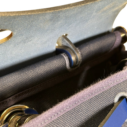 Used HERMES Canvas Leather Herbag 31 Handbag Navy PHW