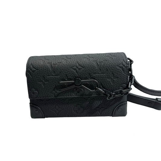 Used LOUIS VUITTON Taurillon Leather Steamer Wearable Wallet Cross Body Bag Black