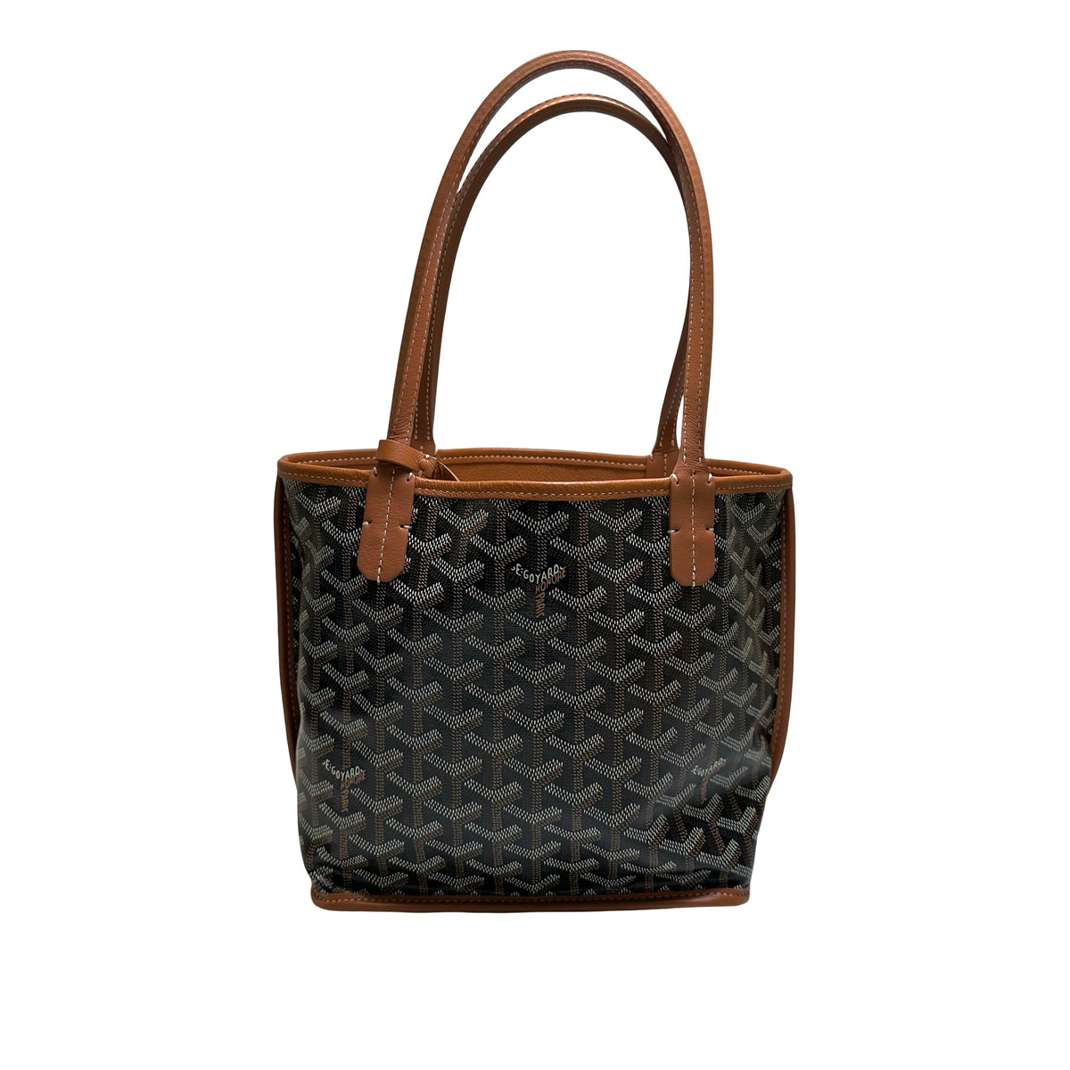 Used GOYARD Goyardine Hobo Tote Bag Black Brown