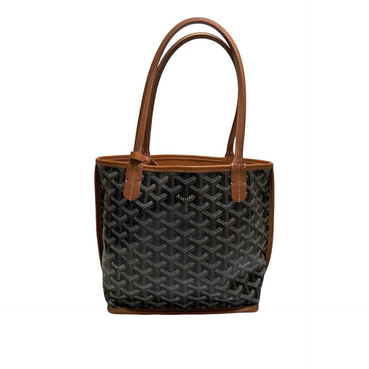 Used GOYARD Goyardine Hobo Tote Bag Black Brown