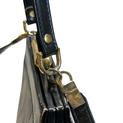 Used CELINE Leather Vintage Cross body bag Cross body bag Black GHW