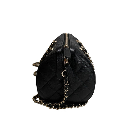 Used CHANEL Caviar Quilted Quilted Barrel Bag Barrel Bag Black