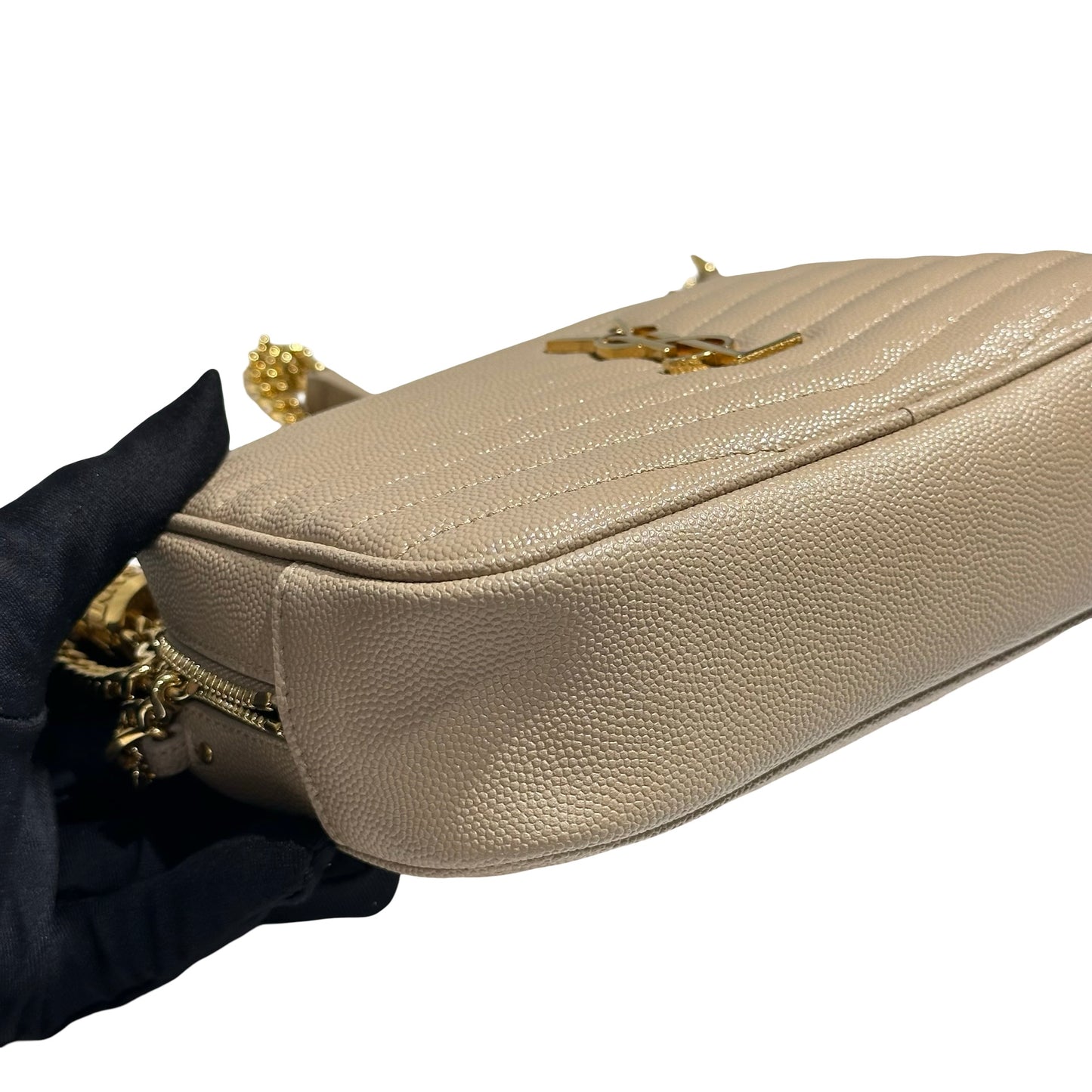 YSL MINIBAG MONO BEIGE CALFSKIN GHW [3001065]