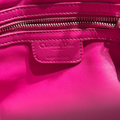 DIOR PINK PHW WOVEN LEATHER HANDBAG [3000264]