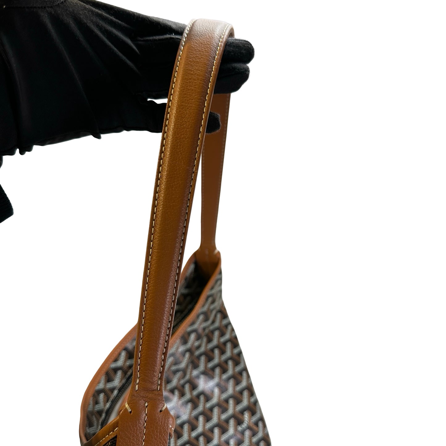 Used GOYARD Goyardine Bohème Hobo Hobo Bag Black Brown PHW