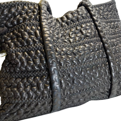 Used CHANEL Lambskin Tote Bag Tote Bag Black Silver