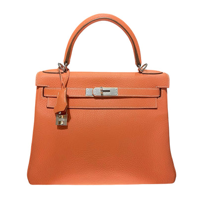 HERMÈS Kelly 28 Handbag Orange (93) PHW