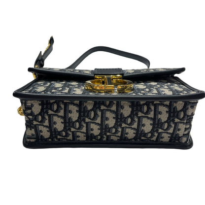 Used DIOR Oblique Oblique Montaigne 30 Crossbody Bag Navy blue