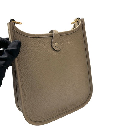 Used HERMÈS Clemence leather Mini Evelyne Cross Body Bag Beige GHW