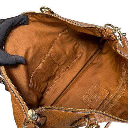 Used COACH Pebbled Leather Tyler Carryall Tote Bag Brown