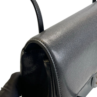 Used CHANEL Caviar Leather Shoulder Bag Shoulder Bag Black