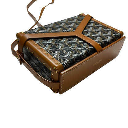 Used GOYARD Goyardine Minaudiere Crossbody Bag Black Brown
