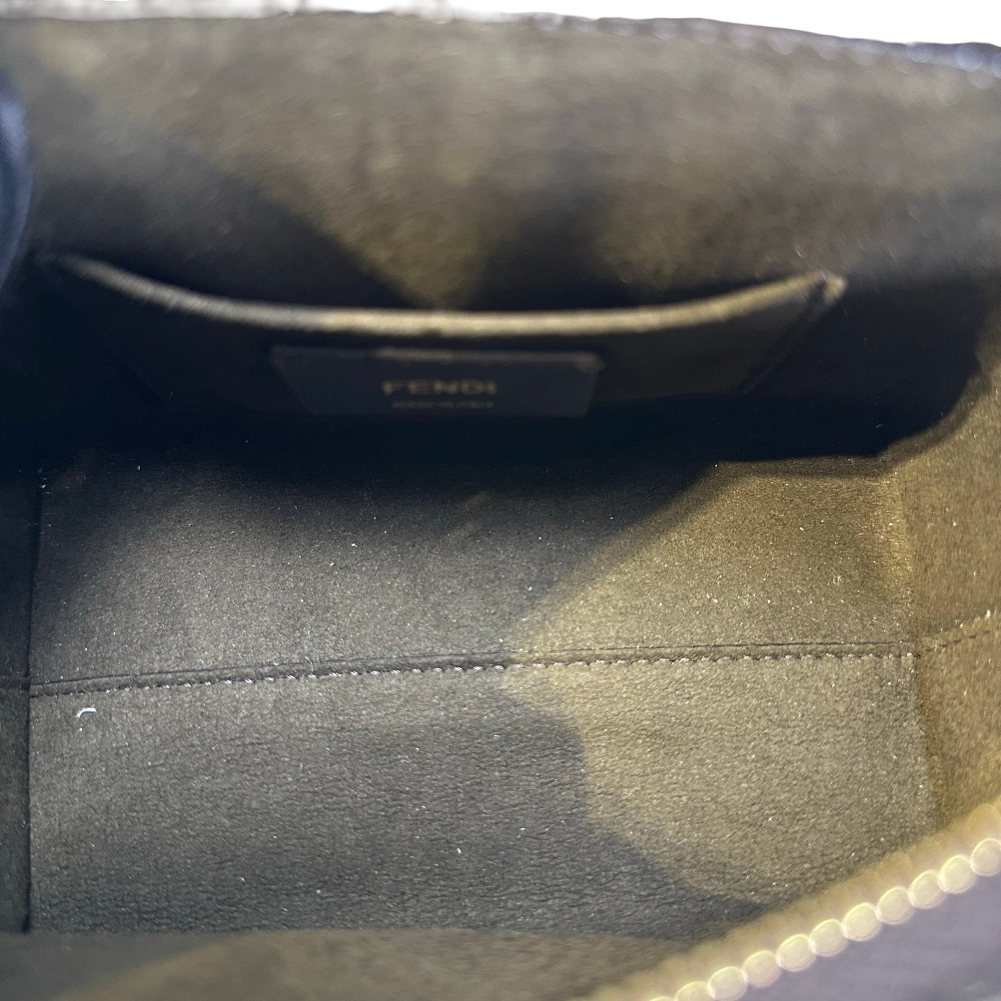 Used FENDI Fur Fendi Roma Logo By The Way Handbag Beige Black
