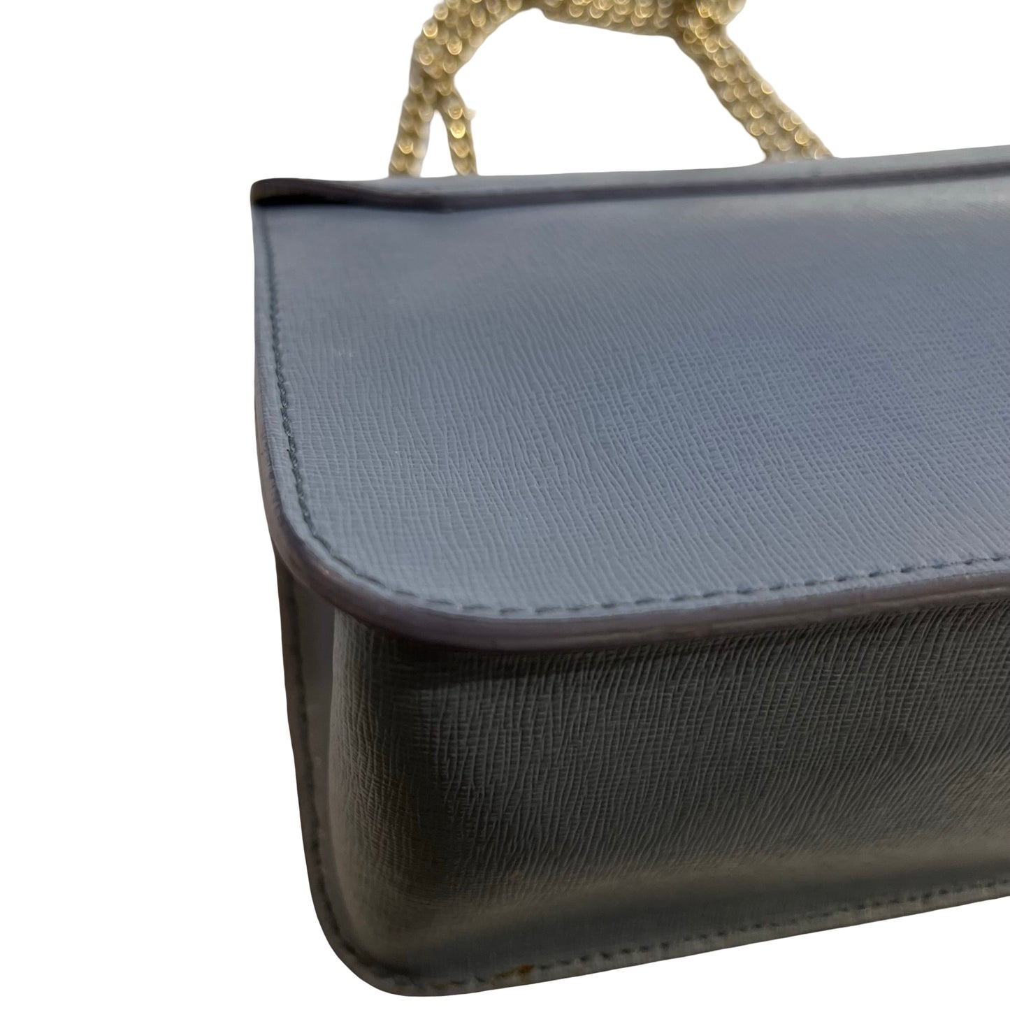 Used FURLA Calfskin Leather Furla Crossbody Cross Body Bag Blue GHW