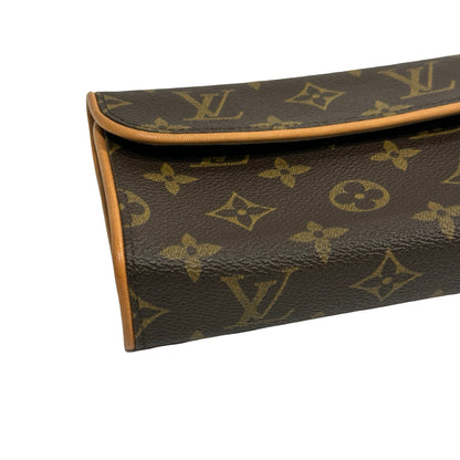 Used LOUIS VUITTON Monogram Canvas Pochette Florentine Belt bag Brown