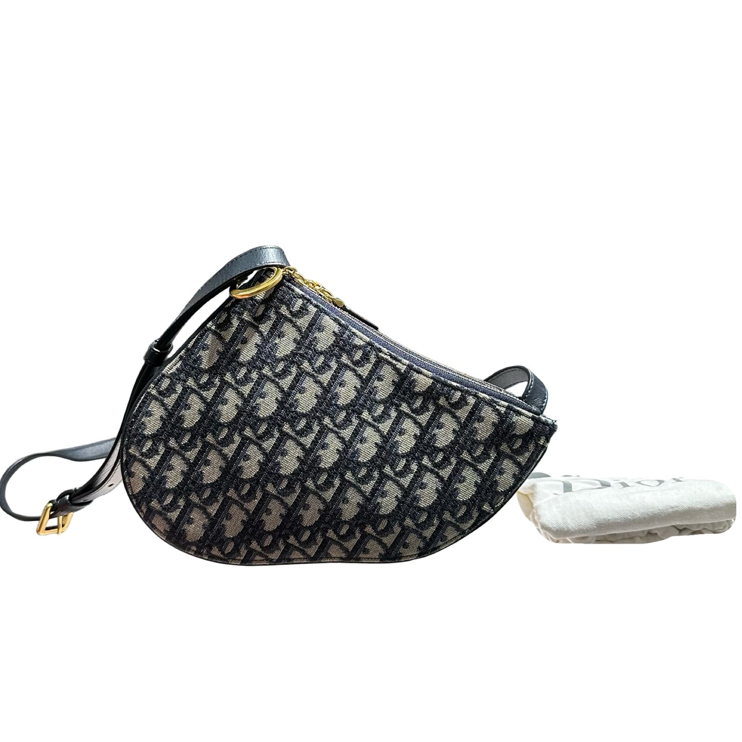 DIOR SADDLE RODEO POUCH BLUE OBLIQUE JACQUARD GHW [3001020]