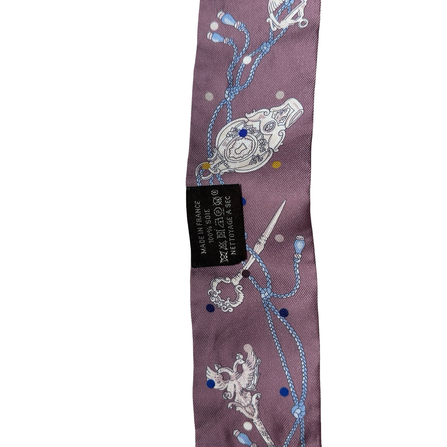 Used HERMÈS Twilly Silk Scarf Purple