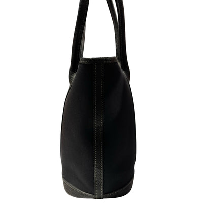 Used HERMÈS Toile Zip Garden Party PM Tote Bag Black PHW