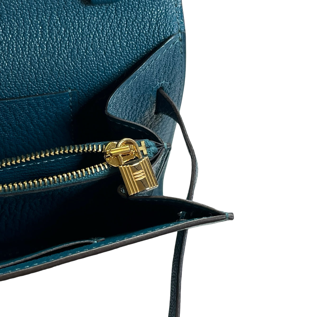 Used HERMES KELLY TO GO Crossbody Bag Green GHW