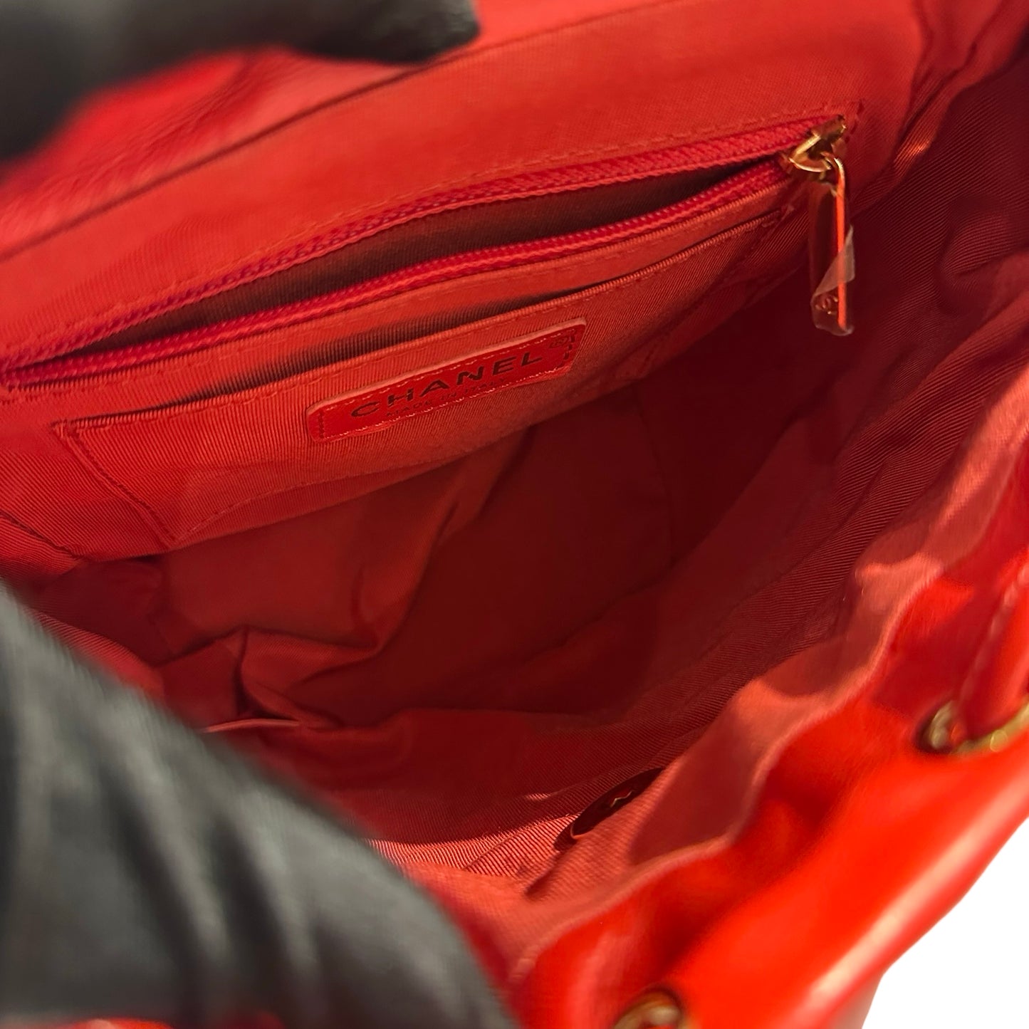 Used CHANEL Lambskin Urban Spirit Backpack Backpack Red