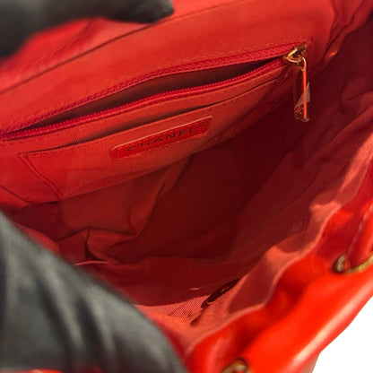 Used CHANEL Lambskin Urban Spirit Backpack Backpack Red