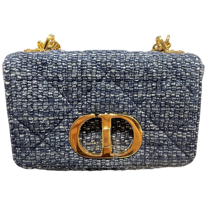 DIOR CARO SMAILL TWEED DARK BLUE [3000613]