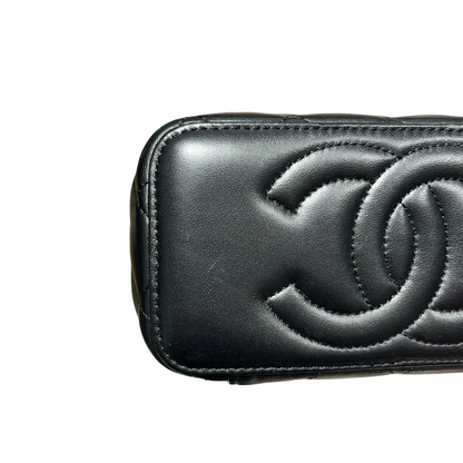 CHANEL VANITY CASE BLACK LAMBSKIN GHW [3000610]