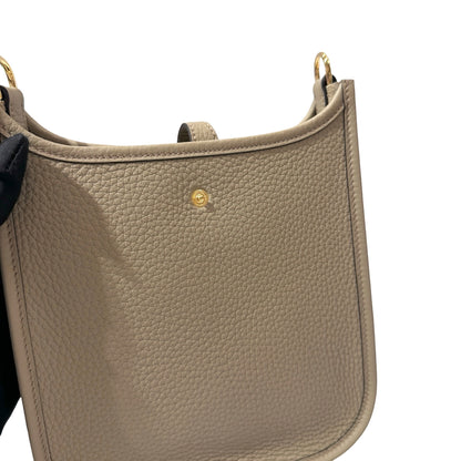 Used HERMÈS Clemence leather Mini Evelyne Cross Body Bag Beige GHW