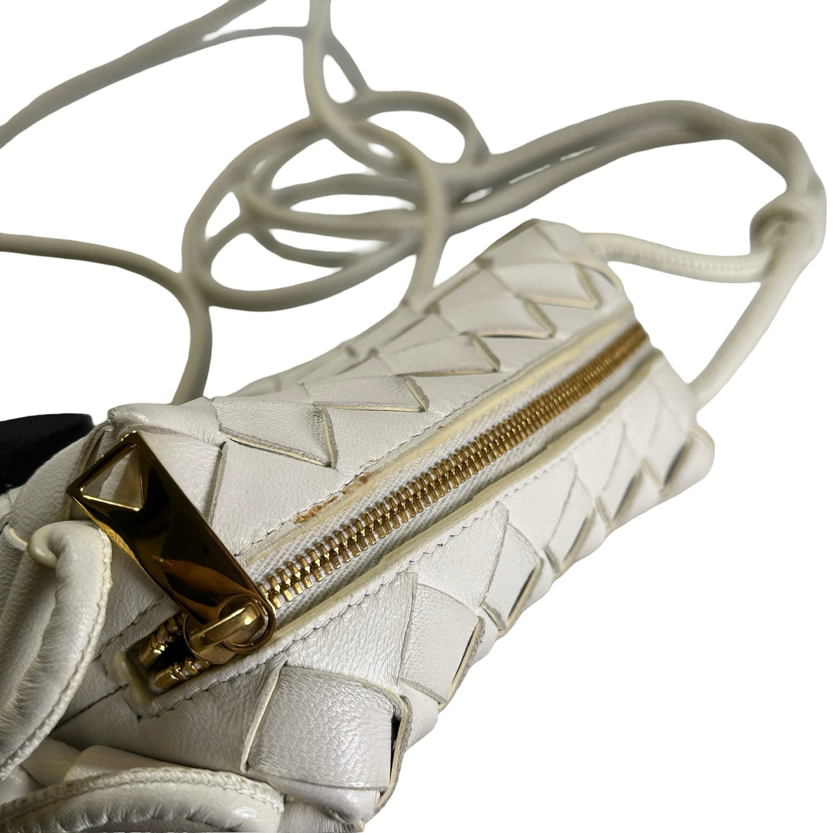 Used BOTTEGA VENETA Intrecciato Mini Loop Camera Bag Mini Bag White