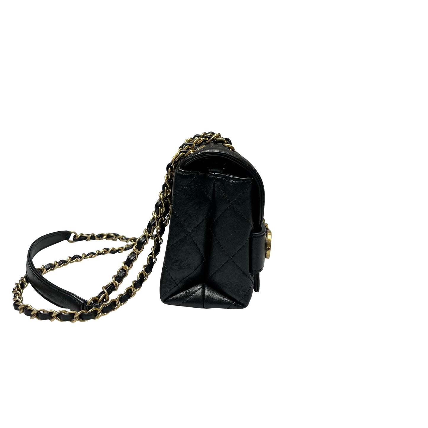 Used CHANEL Cross Body Bag Black GHW