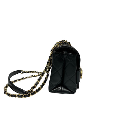 Used CHANEL Cross Body Bag Black GHW