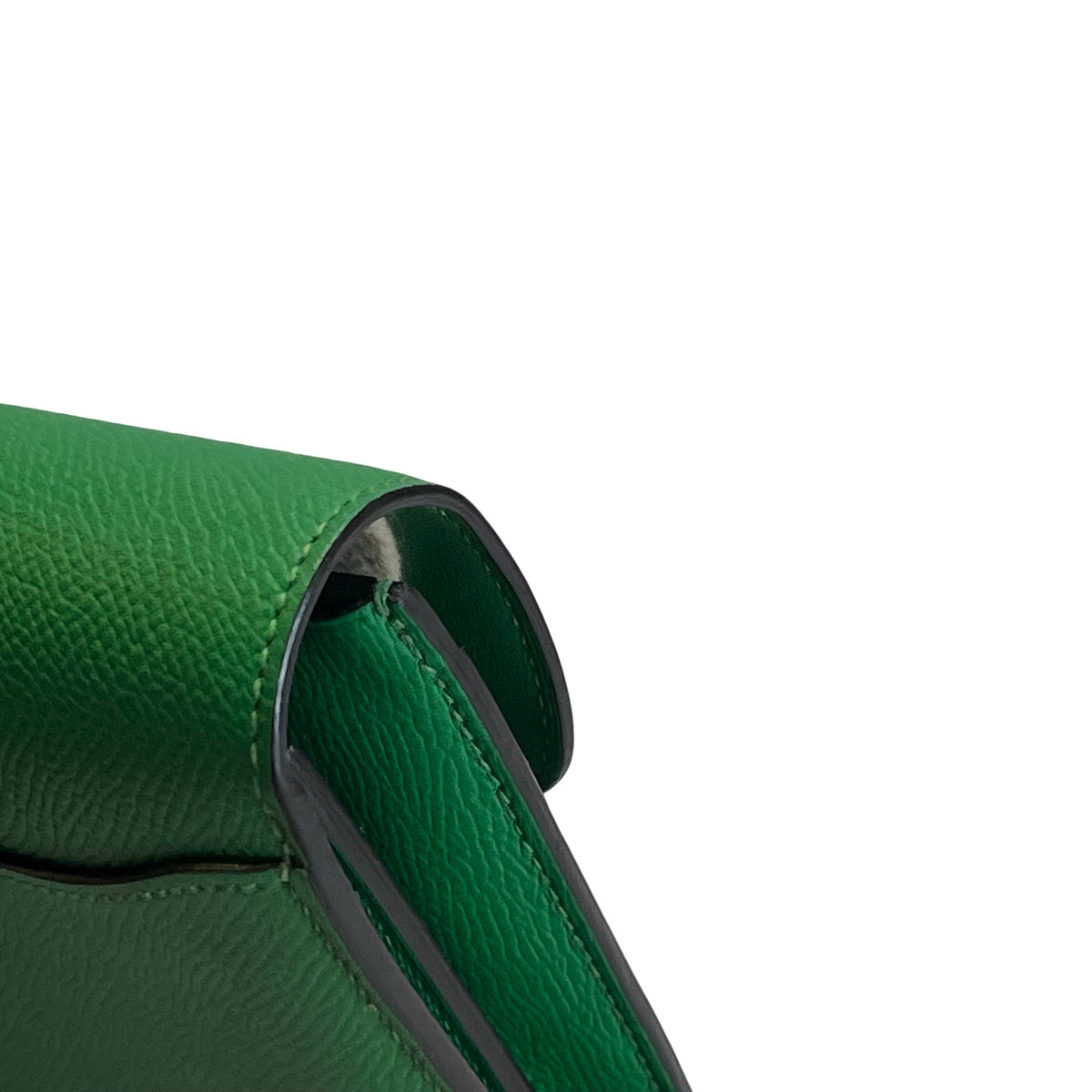 Used HERMES Epsom Calfskin Constance Long wallet Green Silver
