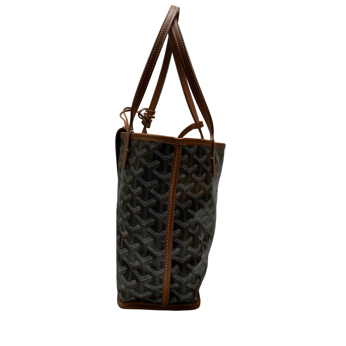 Used GOYARD Goyardine Canvas Artois Tote Bag Black Brown