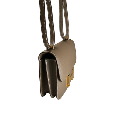 Brand New HERMES Epsom Leather Constance Shoulder Bag Etoupe