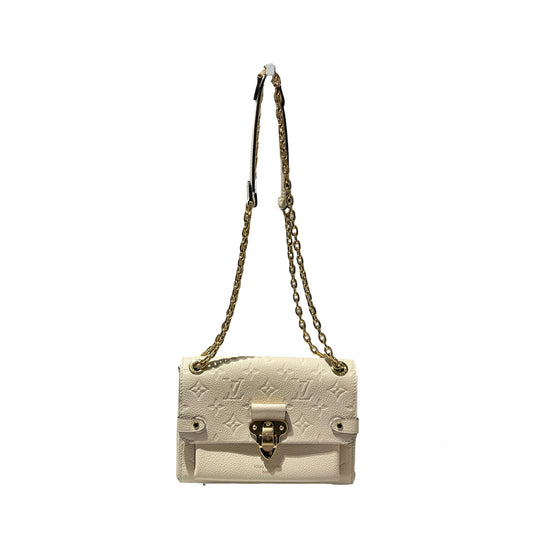 Used LOUIS VUITTON Monogram Empreinte Leather Vavin BB Shoulder Bag Ivory GHW