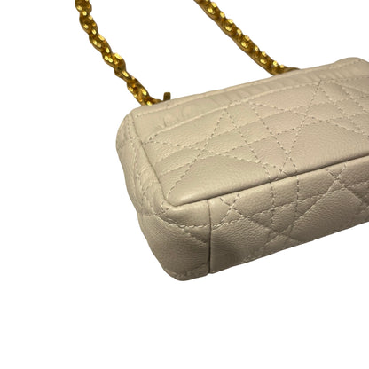 Used DIOR Cross Body Bag White GHW
