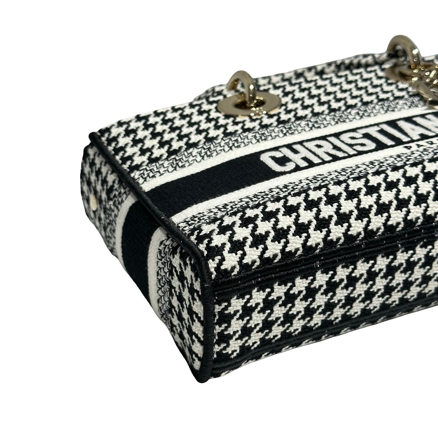 DIOR D-JOY MEDIUM CANVAS HOUNDSTOOTH GHW [3000160]