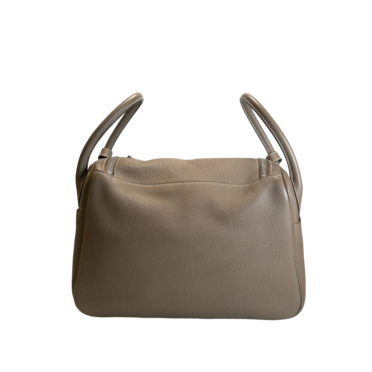 Used HERMES Leather Togo Lindy 30 Handbag Etoupe PHW