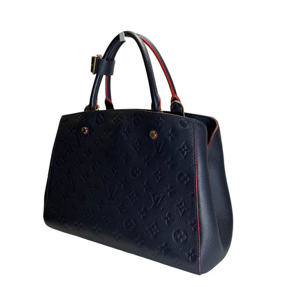 Used LOUIS VUITTON Monogram Empreinte Montaigne Handbag Black Red