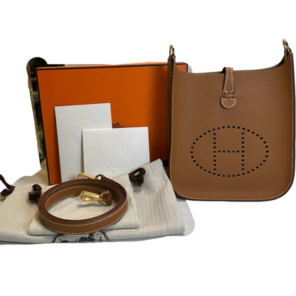 Brand New HERMES Clemence Evelyne Crossbody Bag Gold
