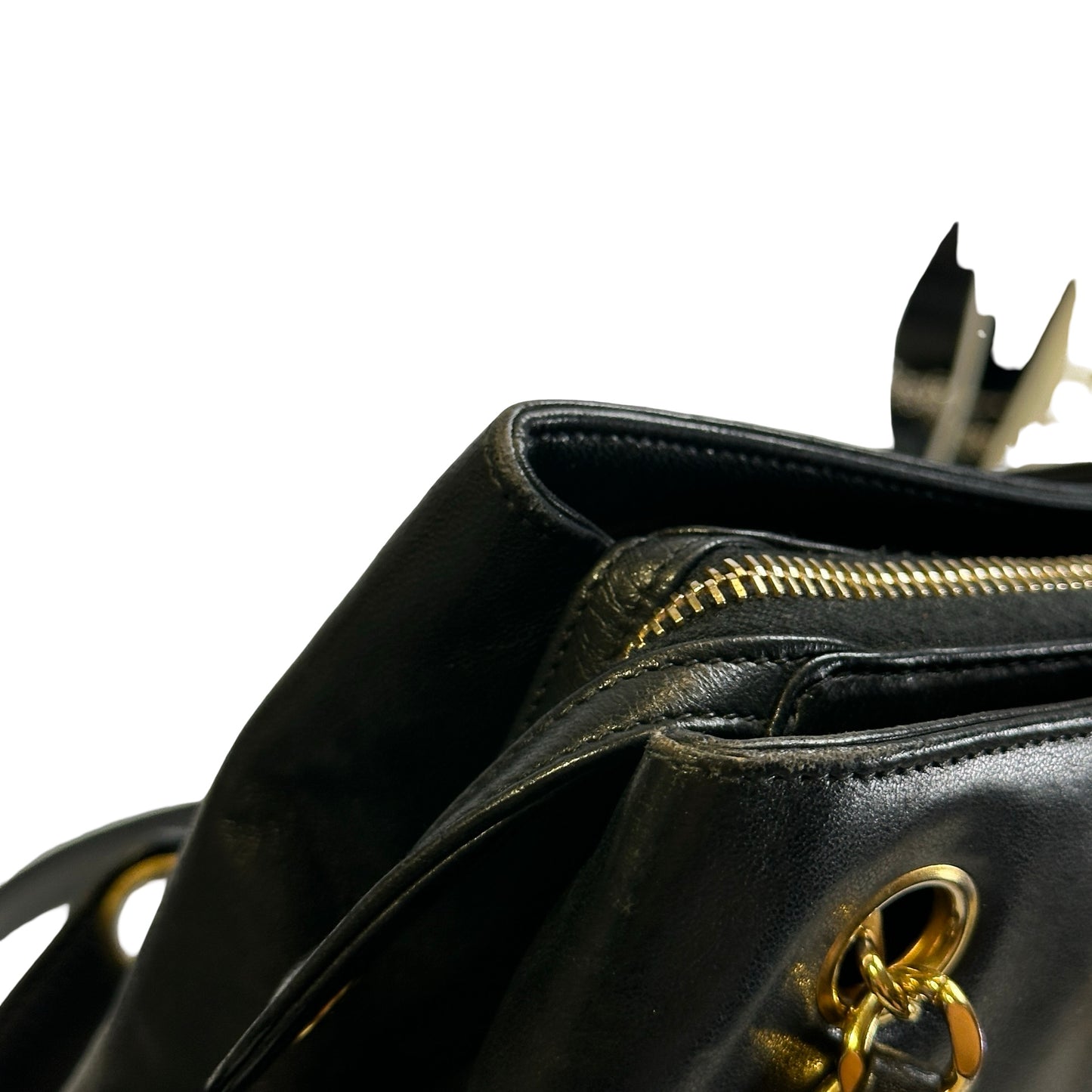 Used CHANEL solid vintage CC logo shoulder bag Shoulder Bag black