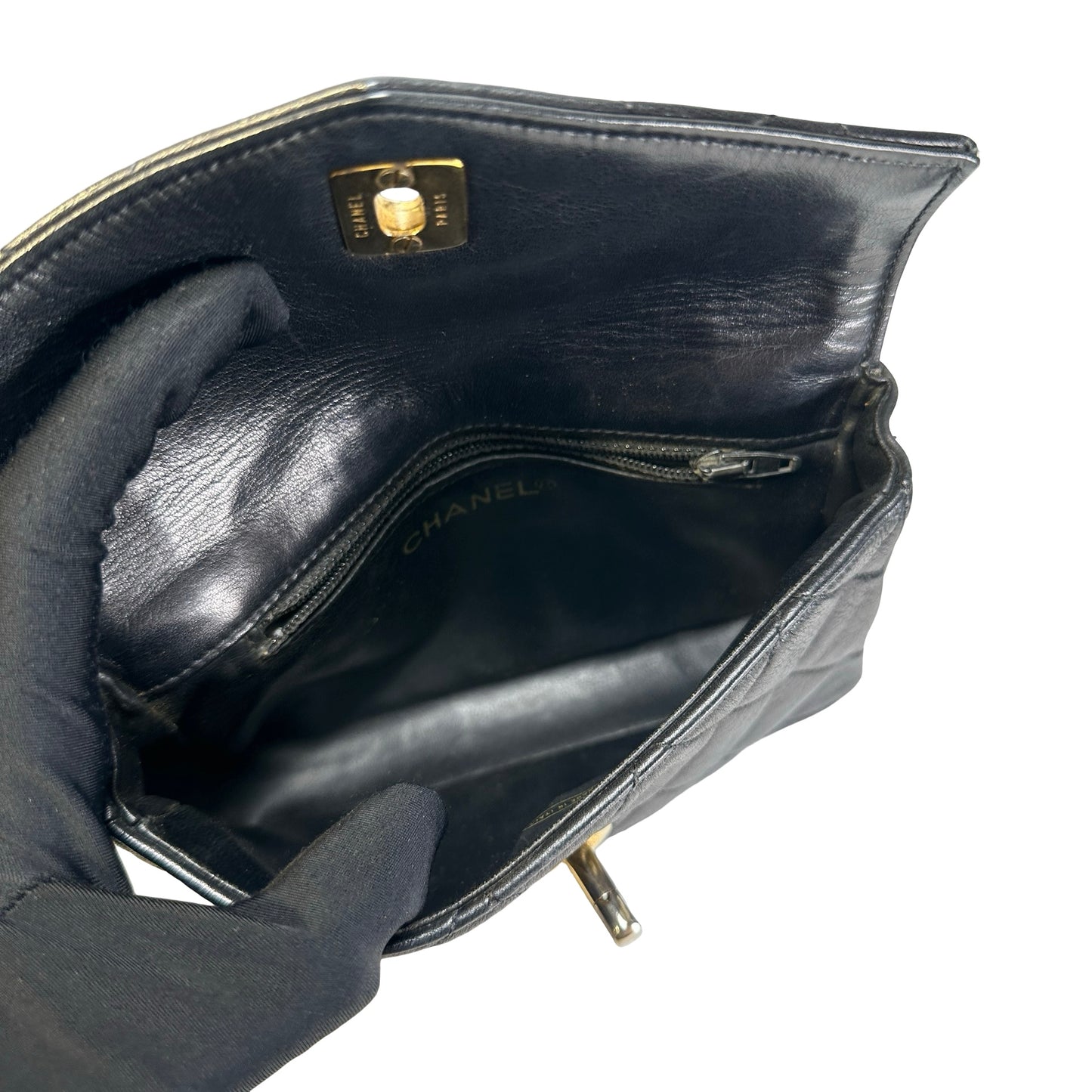 Used CHANEL Quilted Matelasse Belt bag Black