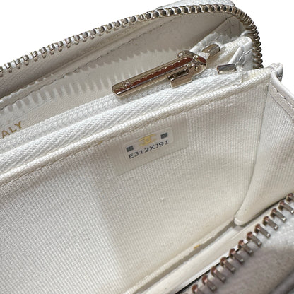 Used Chanel Wallet White GHW