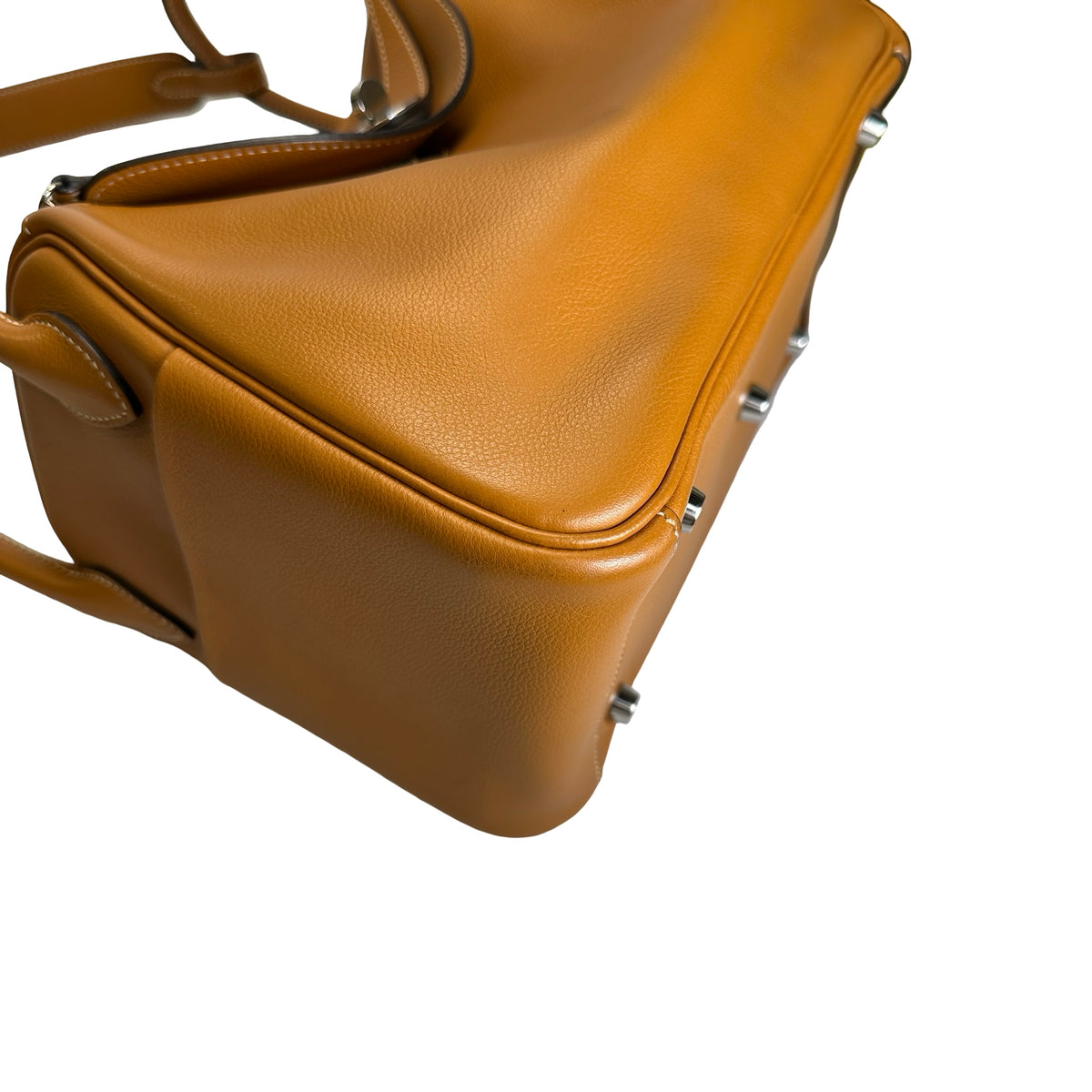 Used HERMES Leather Lindy 26 Shoulder Bag Brown PHW