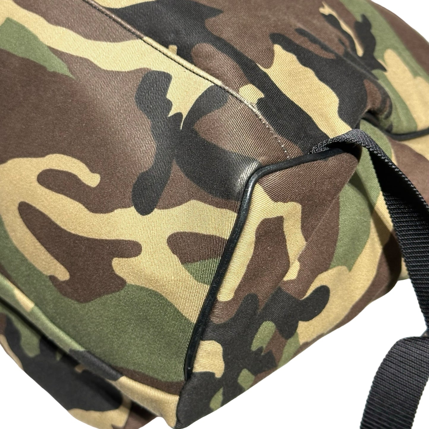 Used Saint Laurent Canvas Backpack Dark Green Black