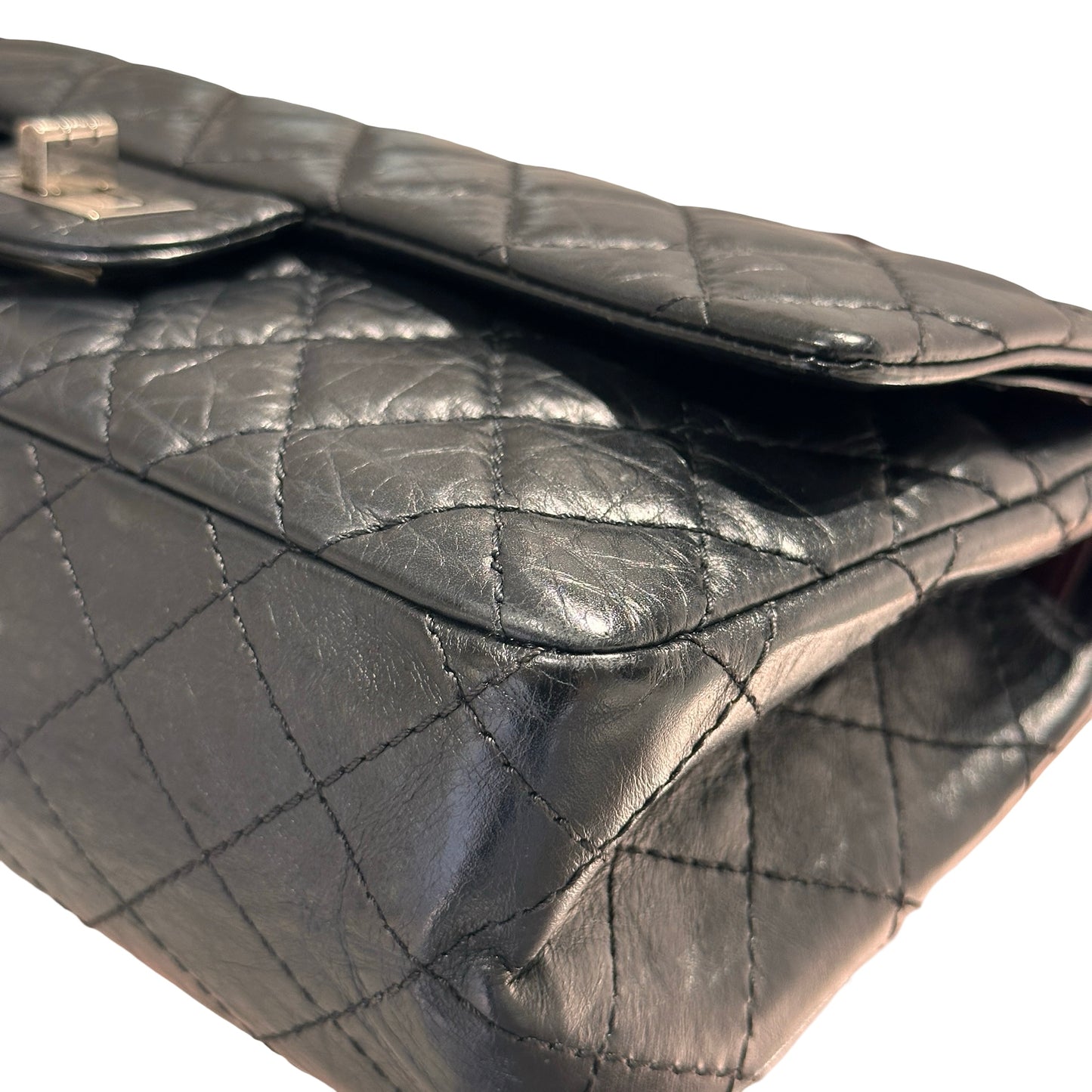 Used CHANEL 2.55 Shoulder Bag Black PHW