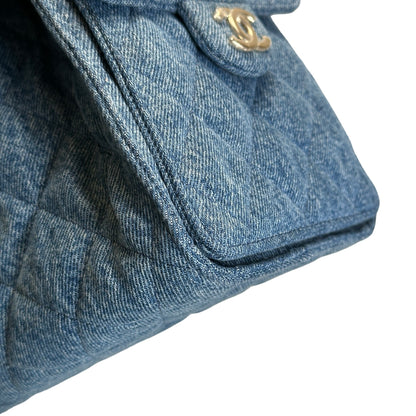 Brand New CHANEL Denim Denim Bag Handbag Blue